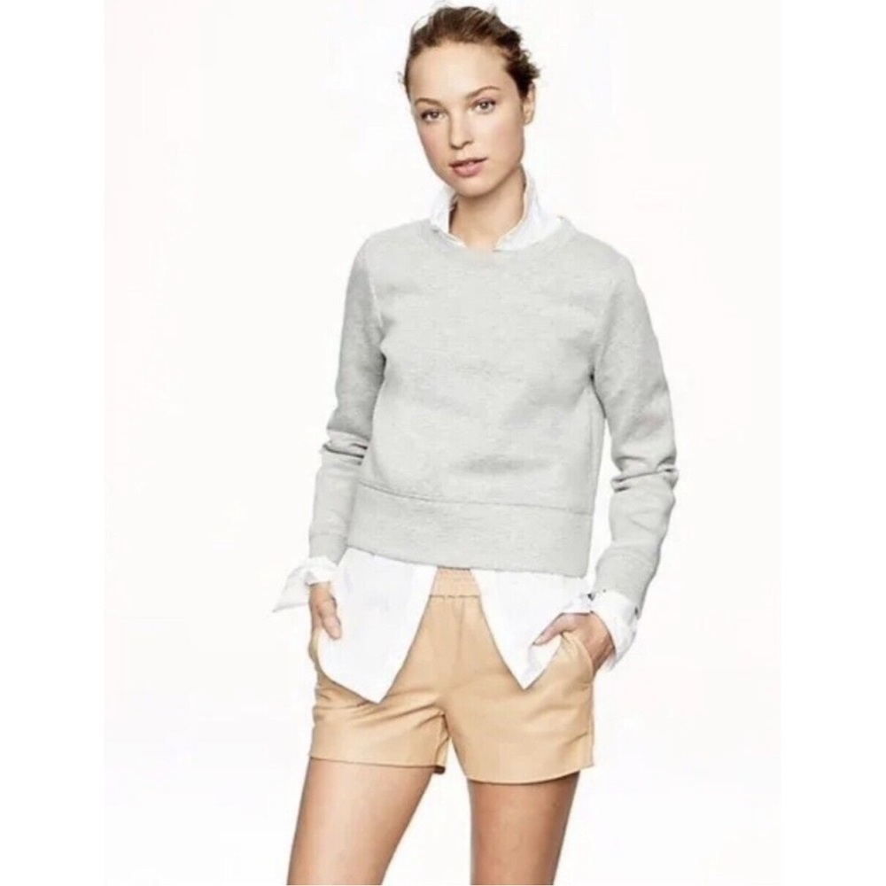 J Crew Shorts Tan Perforated Leather Bottoms  Size 2